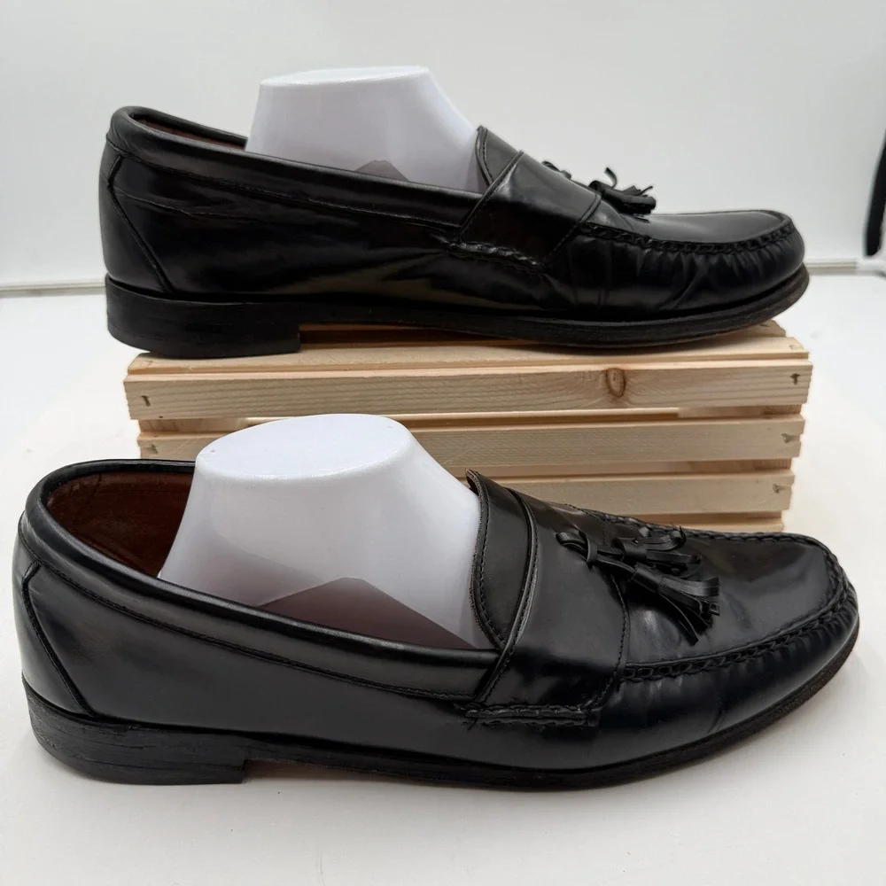 Allen Edmonds Loafers Stowe Tassel Moc Toe Leather Black Mens 14 B